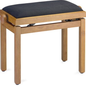 STAGG PB39 OAKM VBK Pianobank, eikkleurig, matgelakt, met zwartfluwelen bekleding