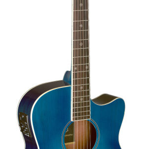 J.N GUITARS BES-ACE TBB Transparante blue burst elektro-akoestische gitaar, auditoriummodel, met massief sparren top, Bessie