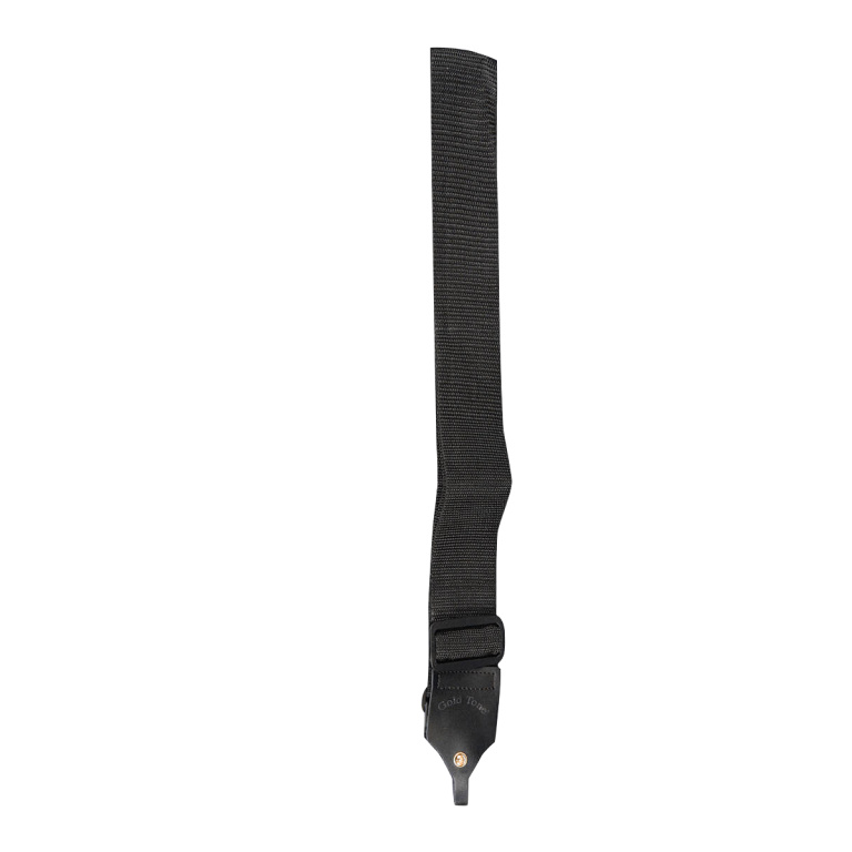 GOLD TONE CS-BK Zwarte draagband, textiel met leren uiteinden, voor banjo