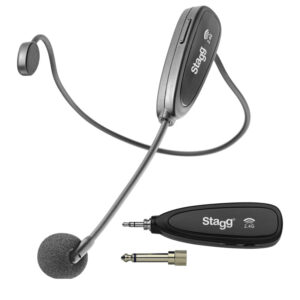 STAGG SUW 12H-BK 2,4 GHz draadloze microfoonheadset, met zender en ontvanger