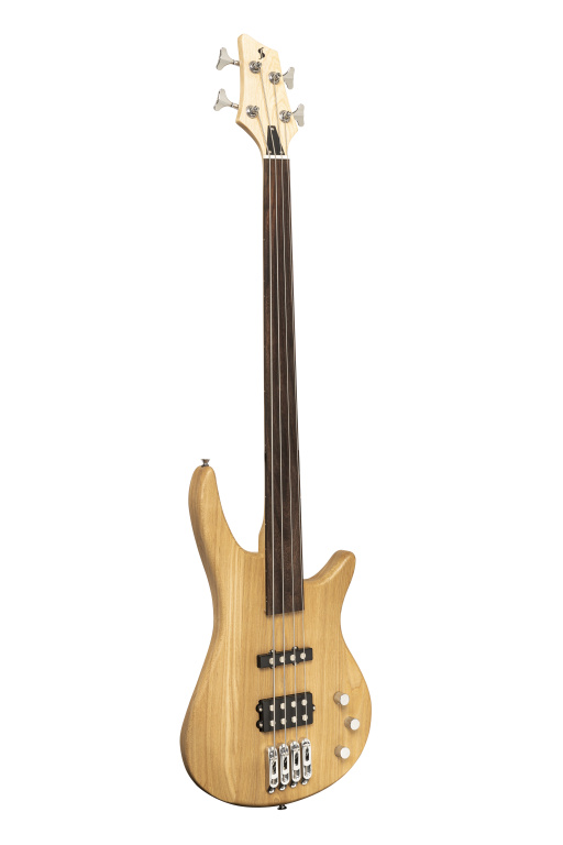 STAGG SBF-40 NAT FL Fusion' elektrische basgitaar, fretloos, naturel