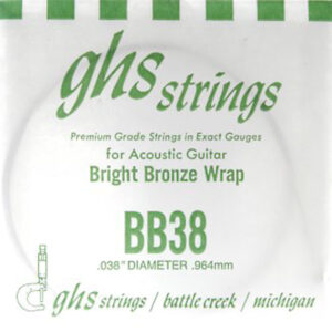 GHS BB38 .38 "Single wound" Bright bronze enkele snaar voor akoestische gitaar