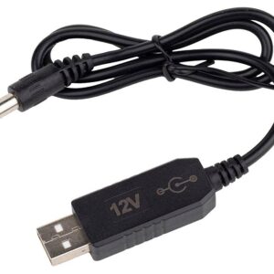 Boston  BPC-12V1A power converter from USB 5V to 12V (center positive) - use a power bank to power your keyboard